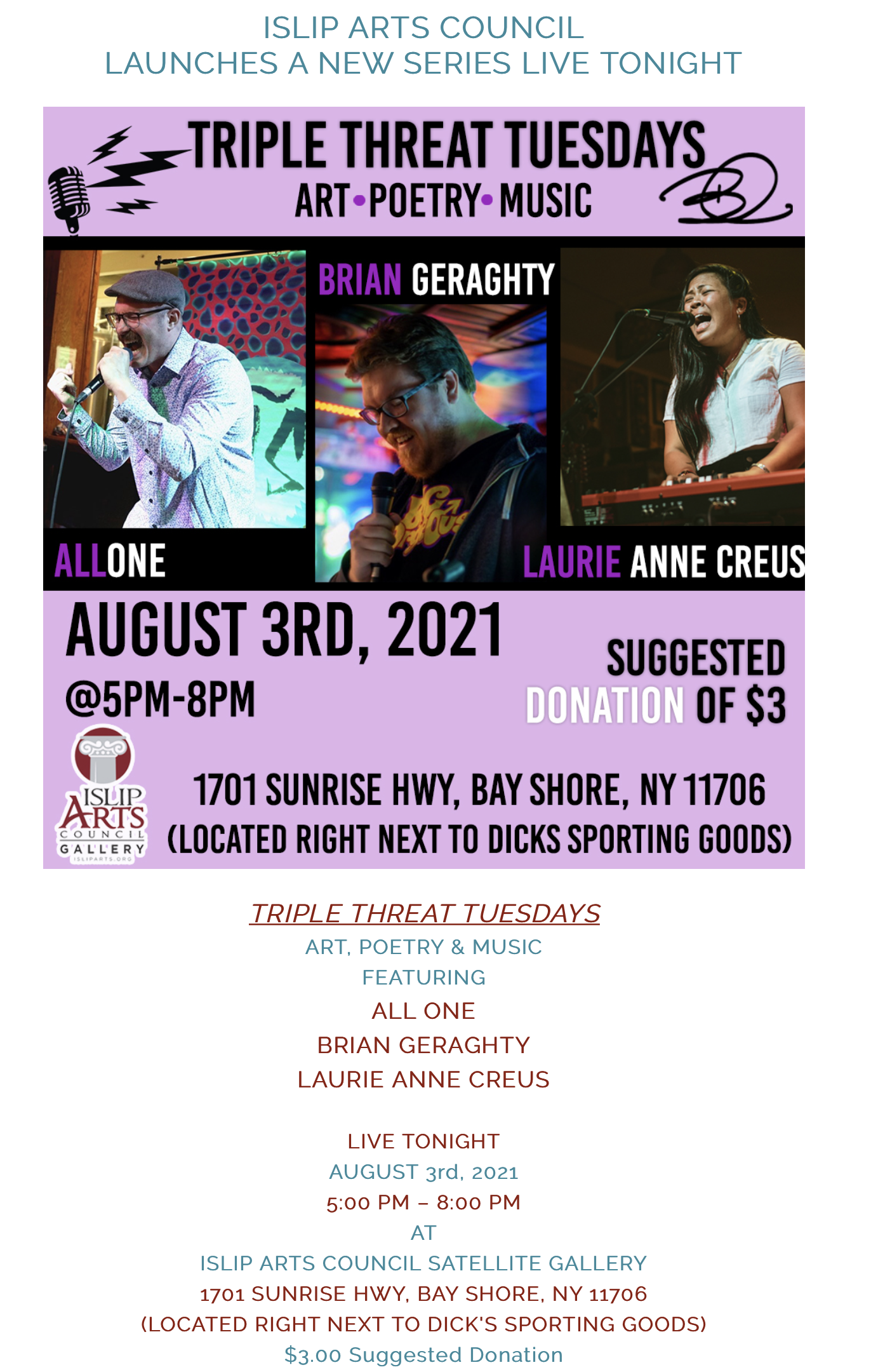 AUG 2021 / Triple Threat Tuesdays